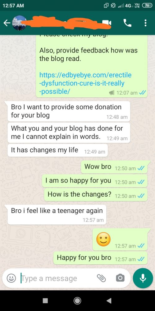 Testimony of Erectile dysfunction